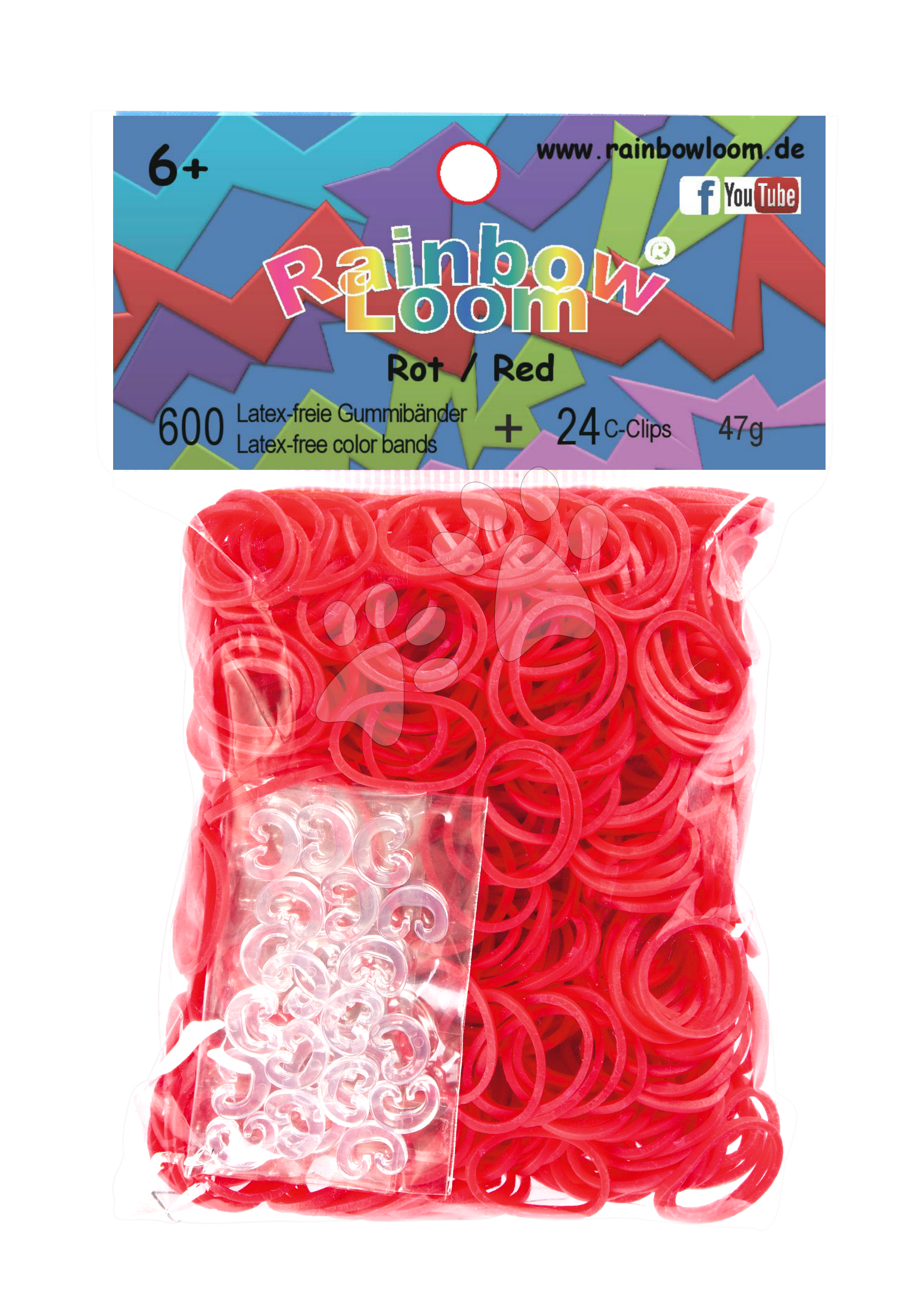 Rainbow Loom gumičky plné - Rainbow Loom originálne gumičky 600 kusov červené od 6 rokov