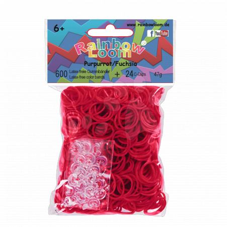 E-shop Rainbow Loom detské gumičky 20617 fuchsiové