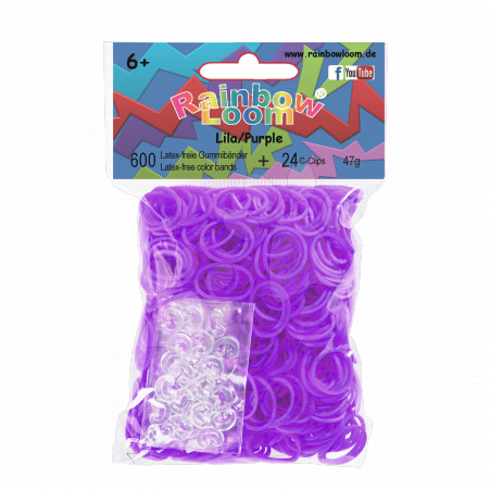 Rainbow Loom gumičky plné - Rainbow Loom originálne gumičky 600 kusov fialové od 6 rokov
