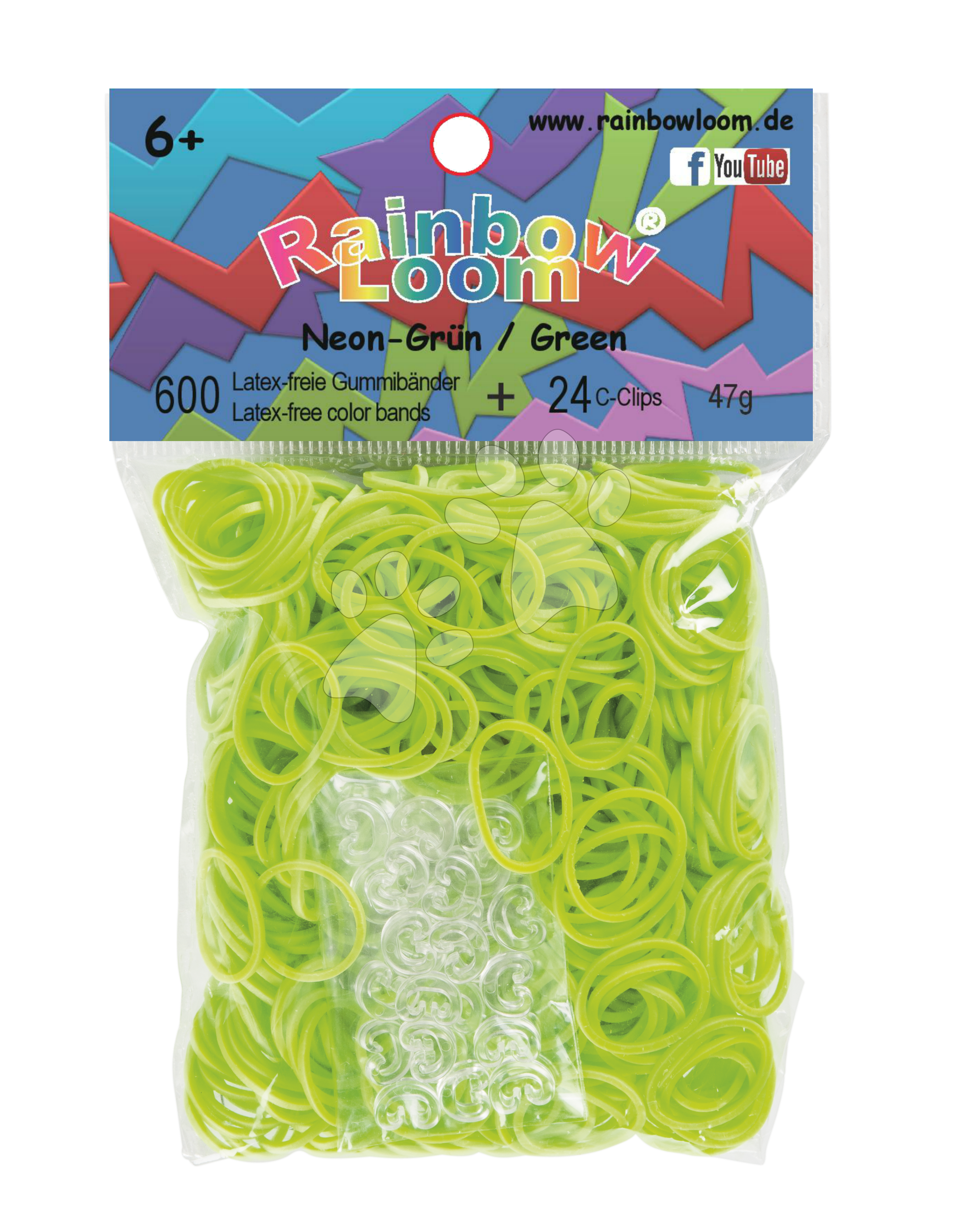 Rainbow Loom neón eredeti gumik 22109 világoszöld