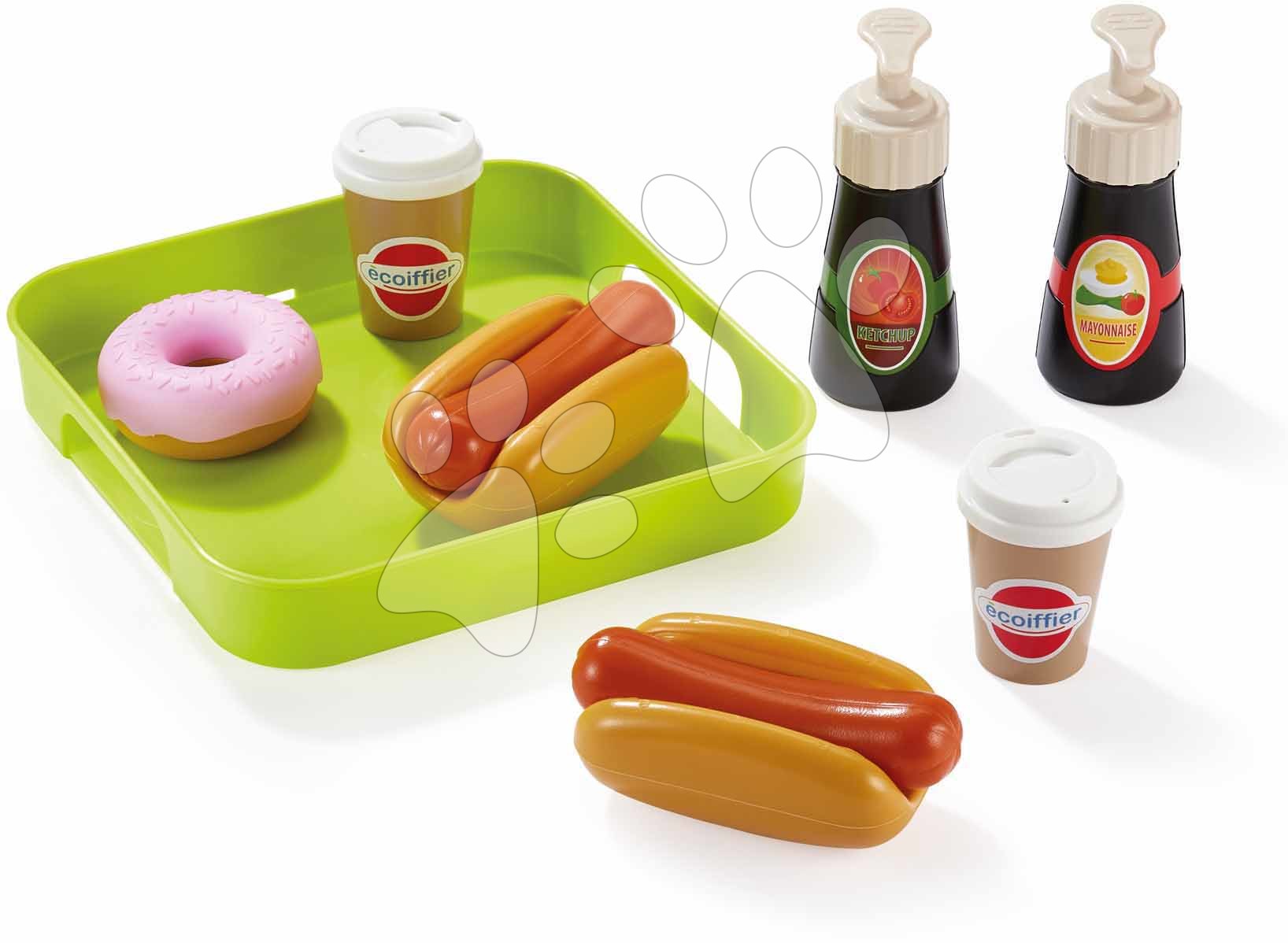E-shop Potraviny na tácke Hot Dog 100% Chef Écoiffier s kečupom a majonézou 10 dielov od 18 mes