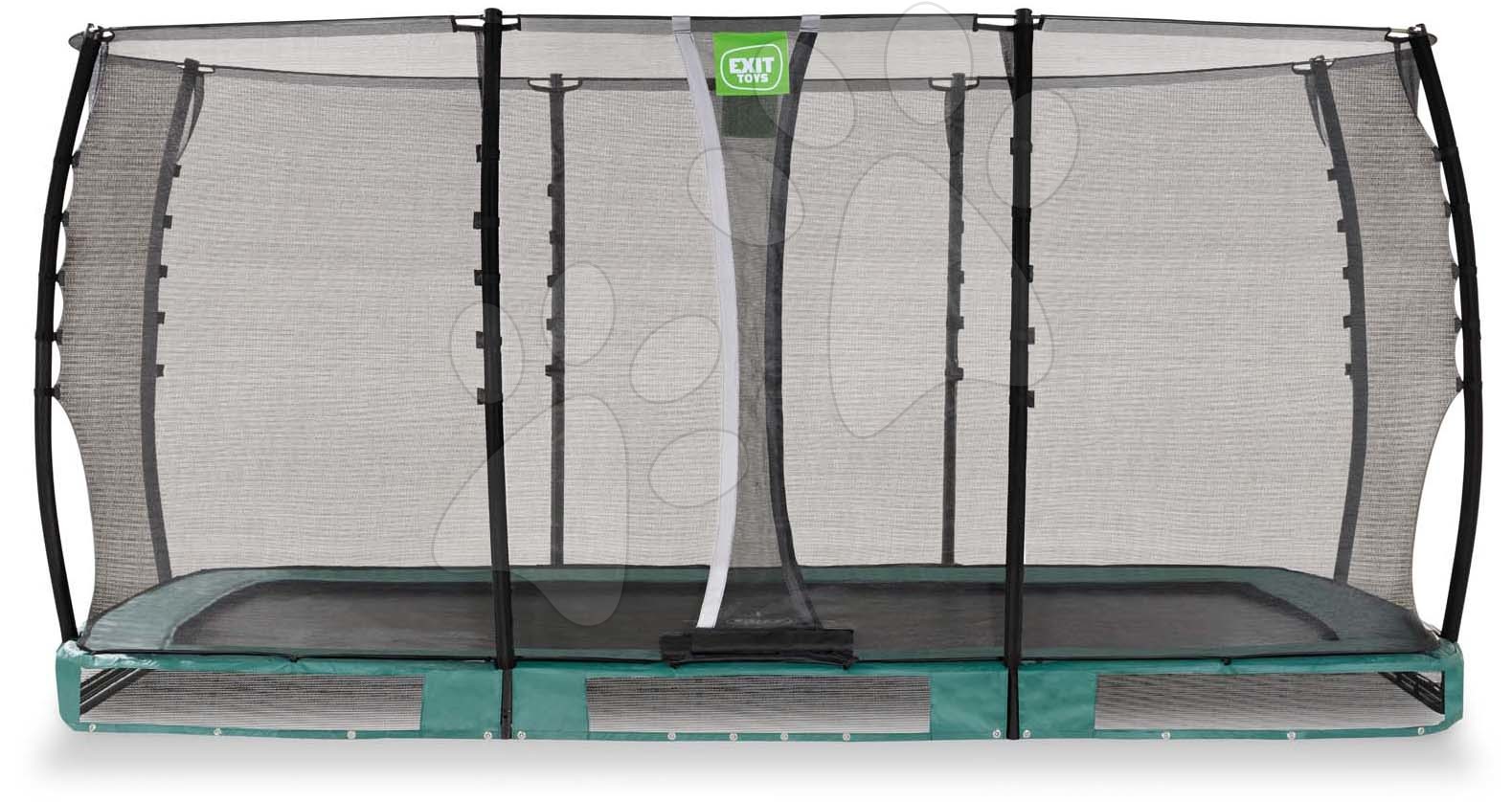 Trampolína s ochrannou sítí Allure Classic ground Exit Toys přízemní 244*427 cm zelená