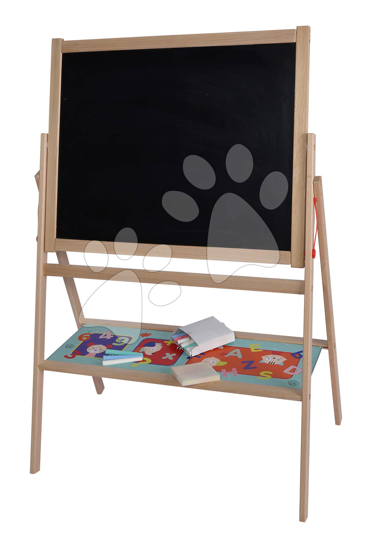 Dřevěná magnetická tabule Standing Blackboard Eichhorn skládací s 12 doplňky