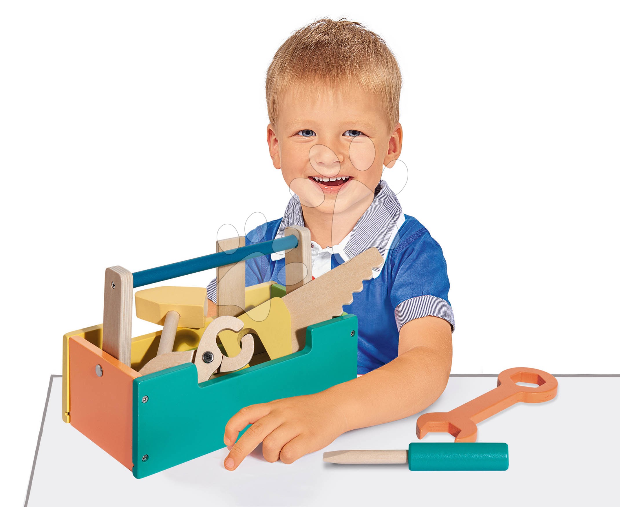 Boîte à Outils En Bois Pour Enfants - Avec Marteau, Tournevis, Vis, Idéal Pour Bricolage Ludique