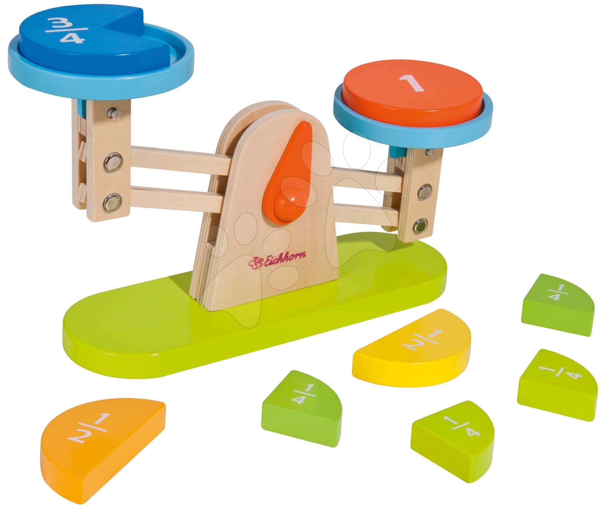 Dřevěná váha Wooden Balance Eichhorn 9 kostek hra na rovnováhu EH3716