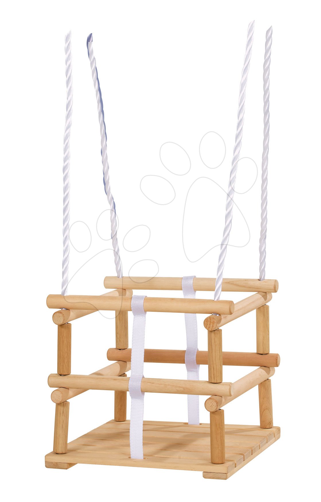 E-shop Drevená hojdačka Wooden Baby Swing Outdoor Eichhorn prírodná 140-210 cm dĺžka 30*30 cm sedadlo 20 kg nosnosť od 12 mes