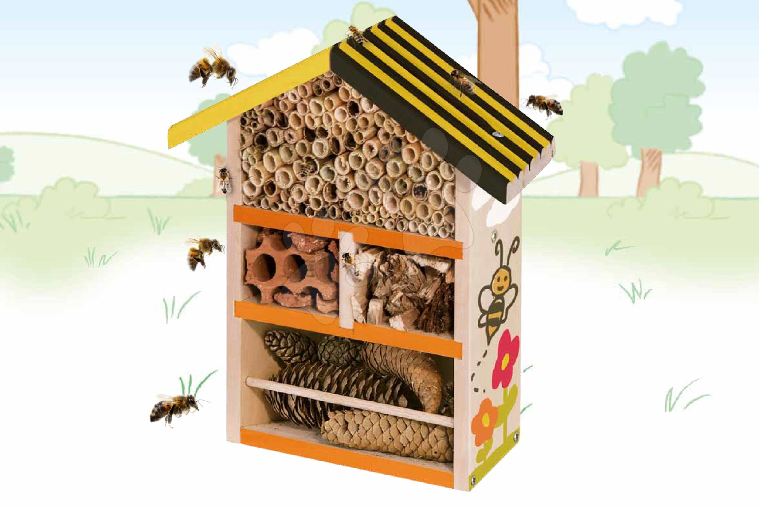 E-shop Drevený úľ pre včely Outdoor Bee House Eichhorn Poskladaj a vymaľuj - so štetcom a farbami od 6 rokov