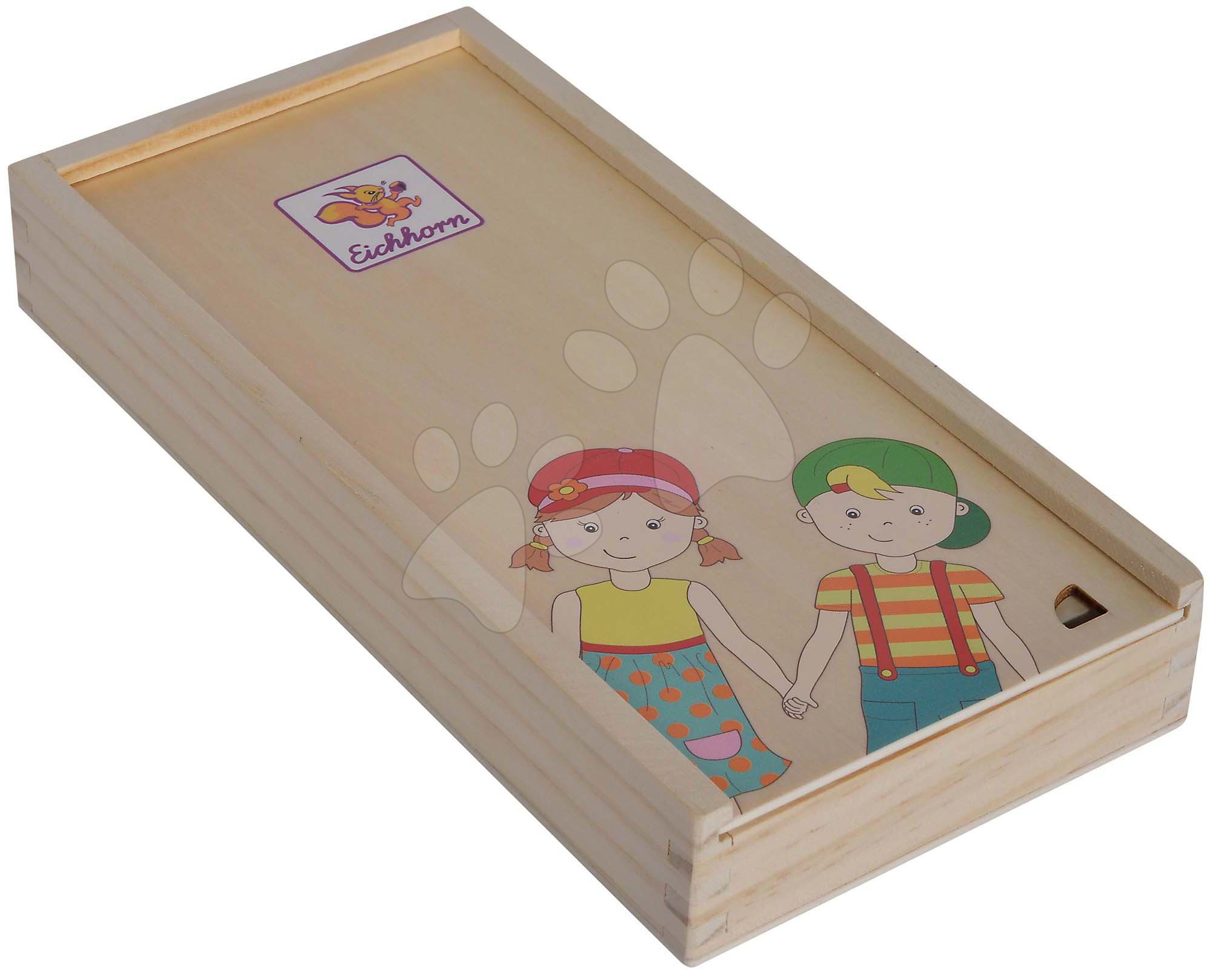 Dřevěné puzzle lidské tělo Body Puzzle with Wooden Box Eichhorn 18 dílů v boxu od 24 měsíců