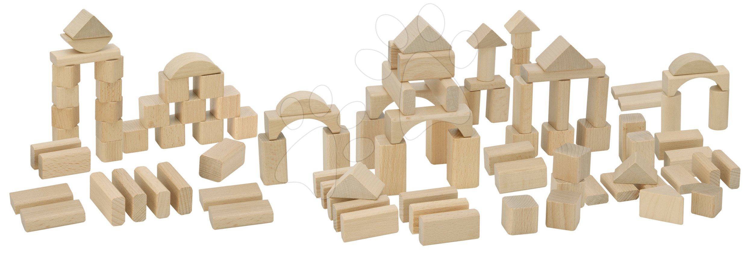 Drevené kocky Natural Wooden Blocks Eichhorn v prírodnom spracovaní 100 kusov veľkosť 25 mm od 12 mes