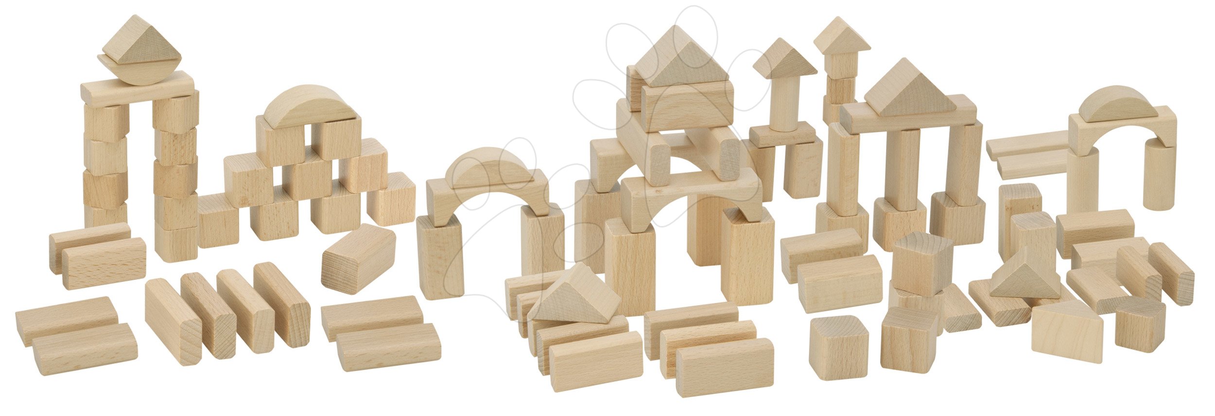 Dřevěné kostky Natural Wooden Blocks Eichhorn v přírodním zpracování 100 kusů velikost 25 mm od 12 měs