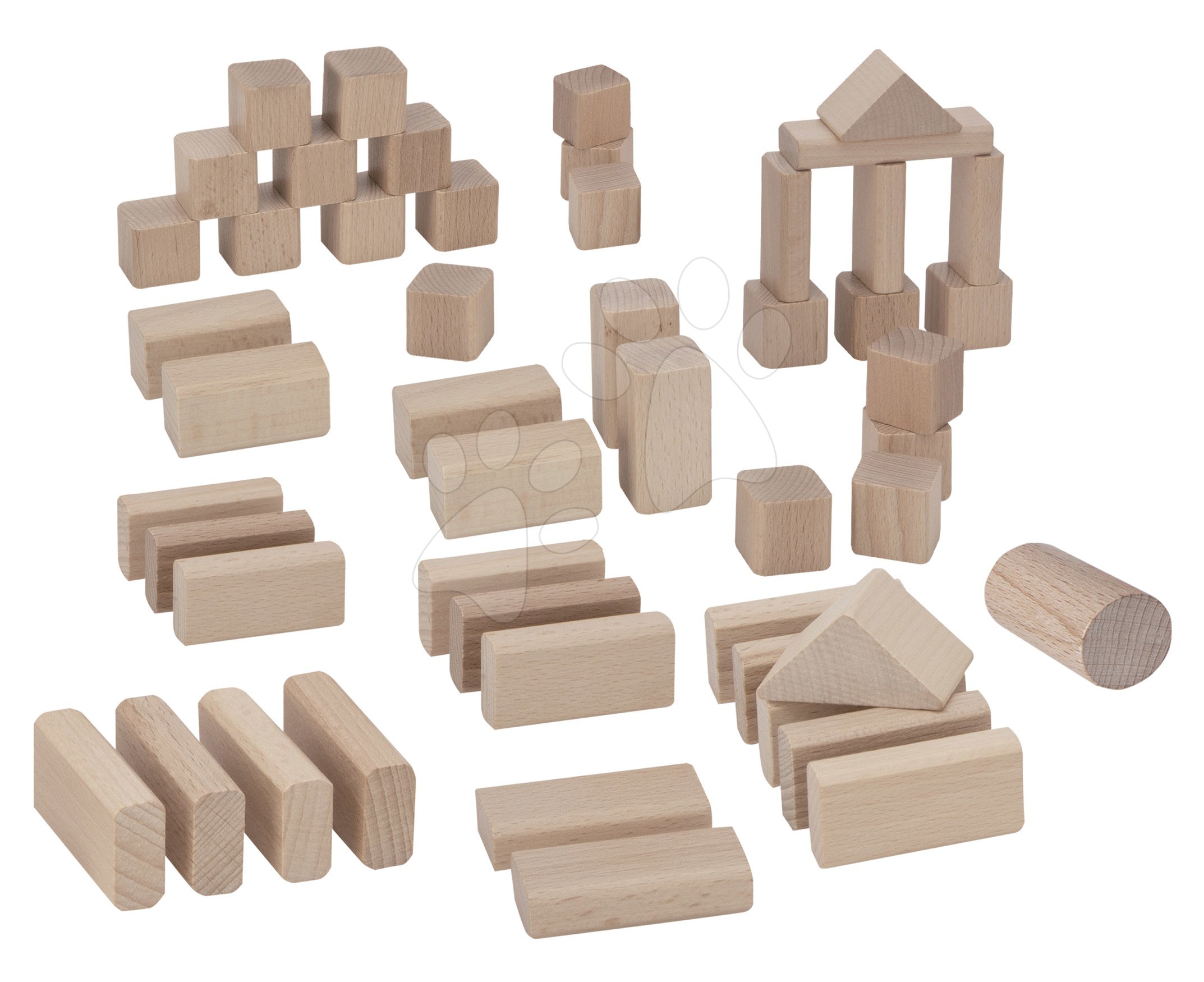 Fakockák Natural Wooden Blocks Eichhorn természetes színben 50 db 25 mm magas 12 hó-tól