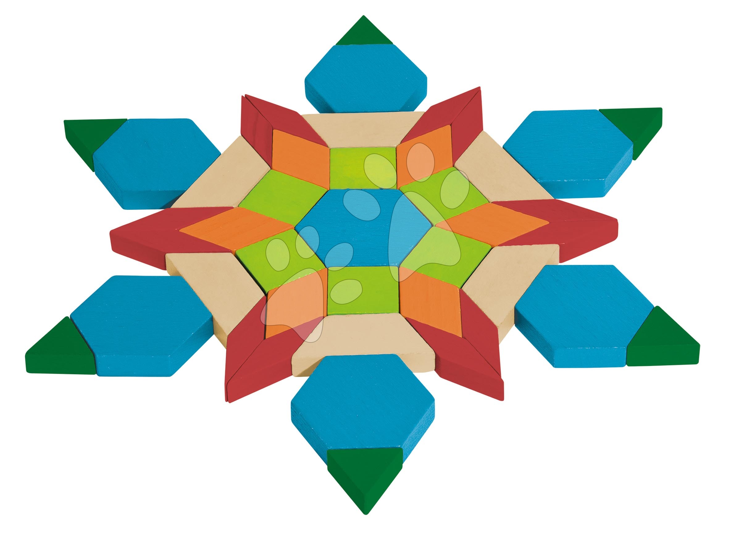 Drevené kocky - Drevená skladačka mozaika Mosaic Game Eichhorn 200 farebných kociek rôzne tvary