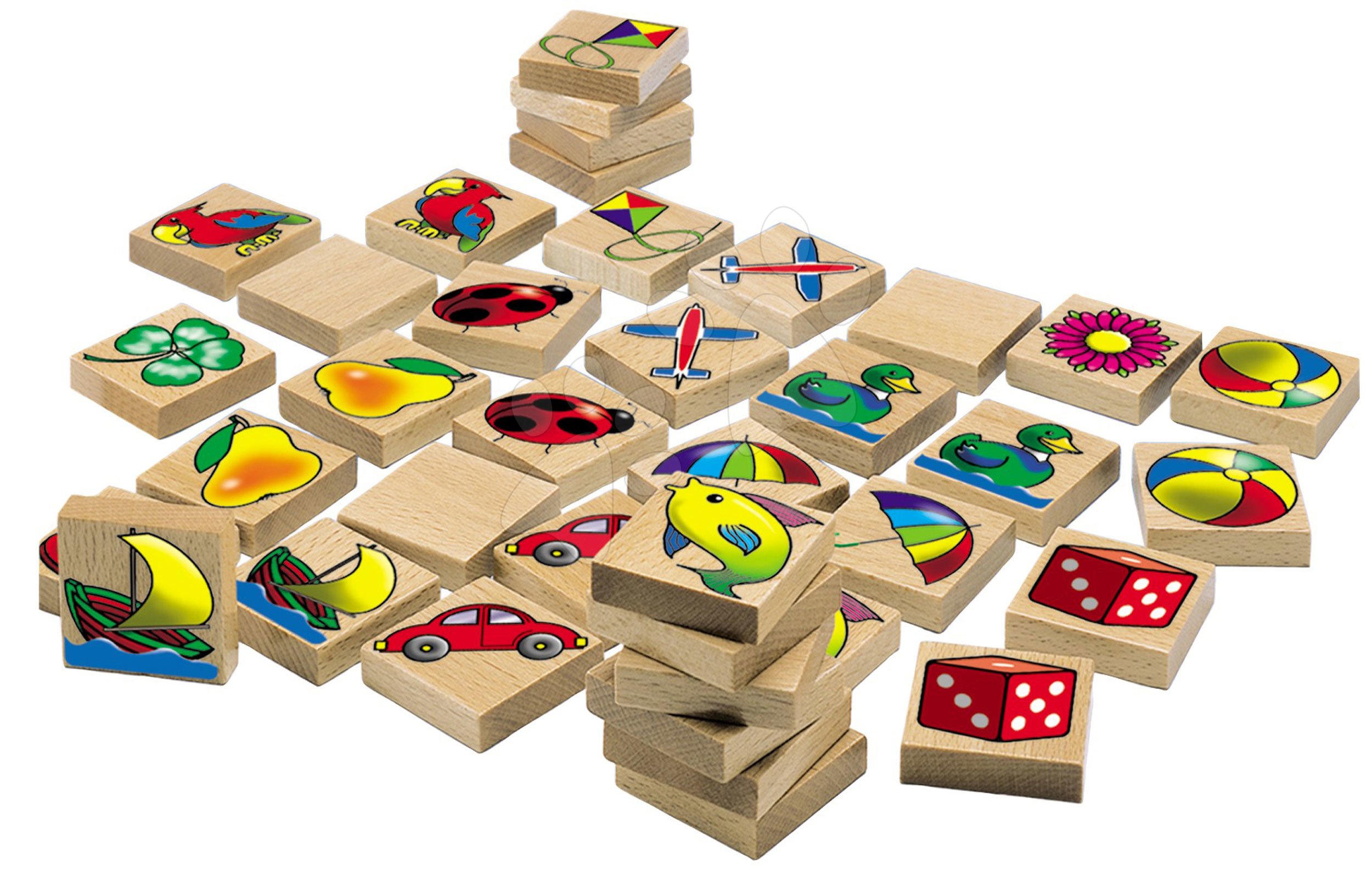 Dřevěné didaktické hračky - Dřevěné pexeso Picture Memory Game Eichhorn s 20 obrázky na 40 dílcích