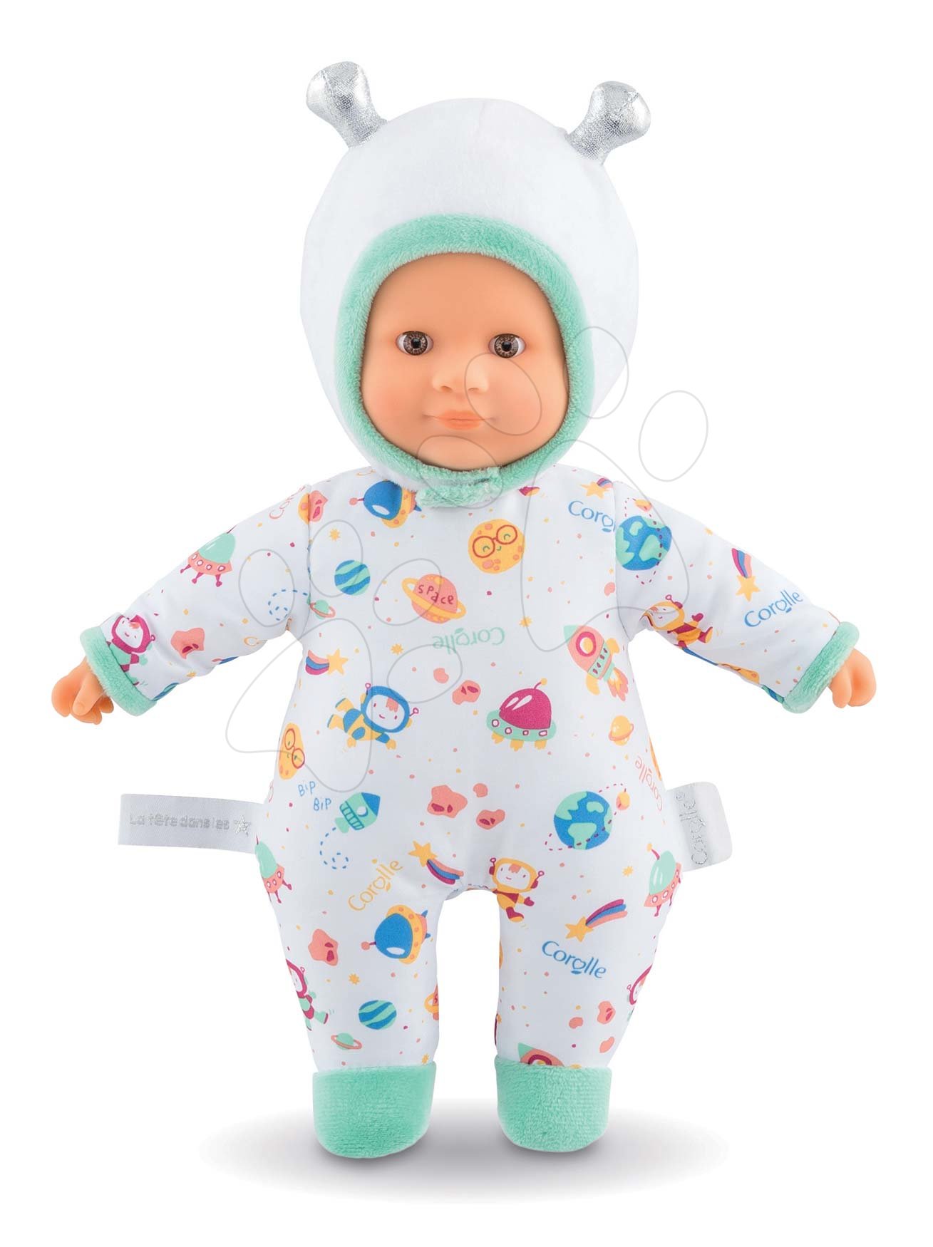 Játékbaba űrhajós Sweet Heart Astronaut Corolle 30 cm barna szemekkel és levehető antennás kapucnival 9 hó-tól Játékbaba űrhajós Sweet Heart Astronaut Corolle 30 cm barna szemekkel és levehető antennás kapucnival 9 hó-tól