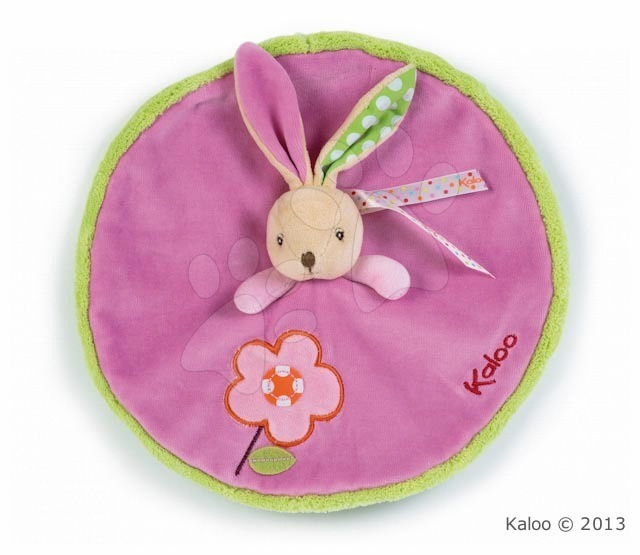Hračky na maznanie a usínanie - Plyšový zajačik na maznanie Colors-Round Doudou Rabbit Flower Kaloo v sukničke 18 cm v darčekovom balení pre najmenších