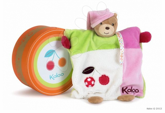 Kaloo plyšová bábka Colors-Doudou Puppet Bear Cherry 963280 ružový