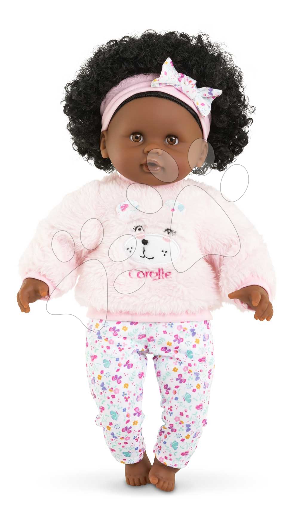 Bábika Bébé Calin Caroline Mon Premier Poupon Corolle s hnedými klipkajúcimi očami a 2 doplnky 30 cm od 18 mes