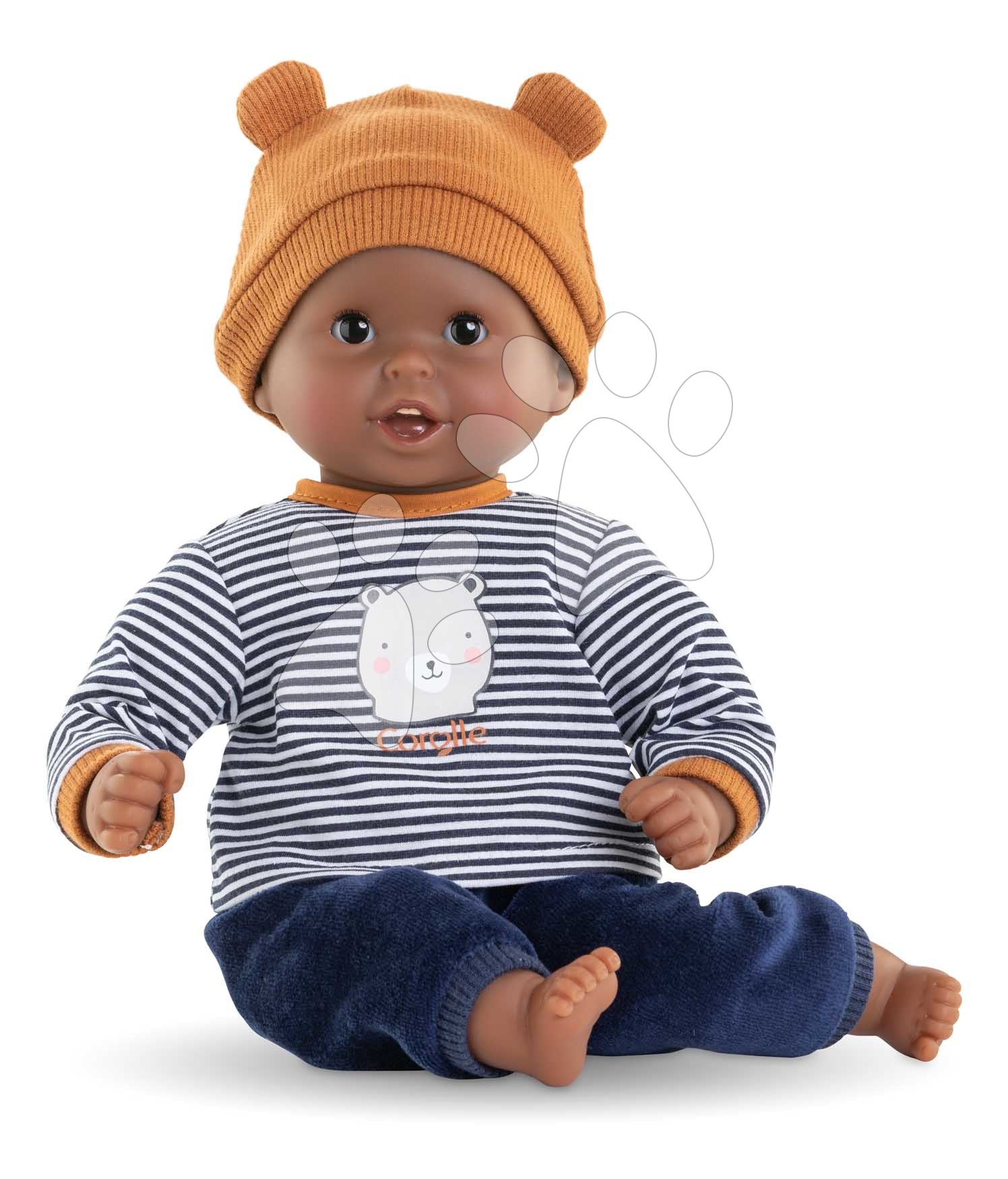 Játékbaba Bébé Calin Marius Mon Premier Poupon Corolle barna pislogó szemekkel 30 cm 18 hó-tól
