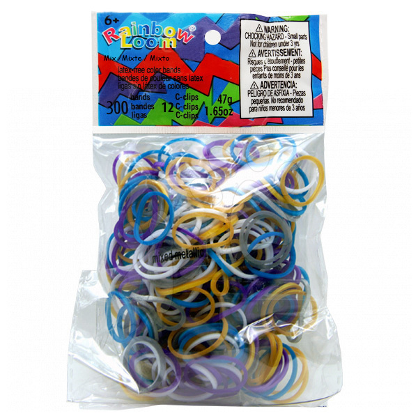 Rainbow Loom dětské gumičky metalízový mix 21090