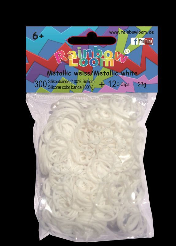 Rainbow Loom gyerek gumik metál 21119 fehér