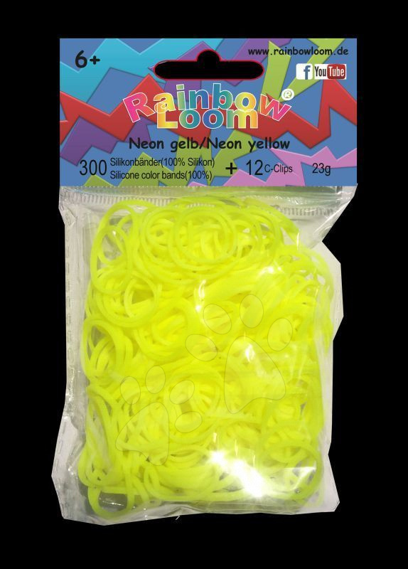 Rainbow Loom gumičky neonové - Rainbow Loom originálne gumičky 300 kusov neónovožlté od 6 rokov