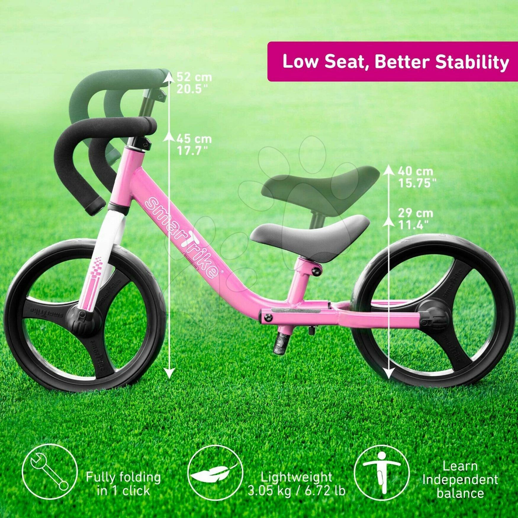 SmarTrike Bicicletta Pieghevole Senza Pedali (Balance Bike): Per Bambini Da 2 Anni, Telaio In Metallo E Ruote In EVA, Blu/Rosso