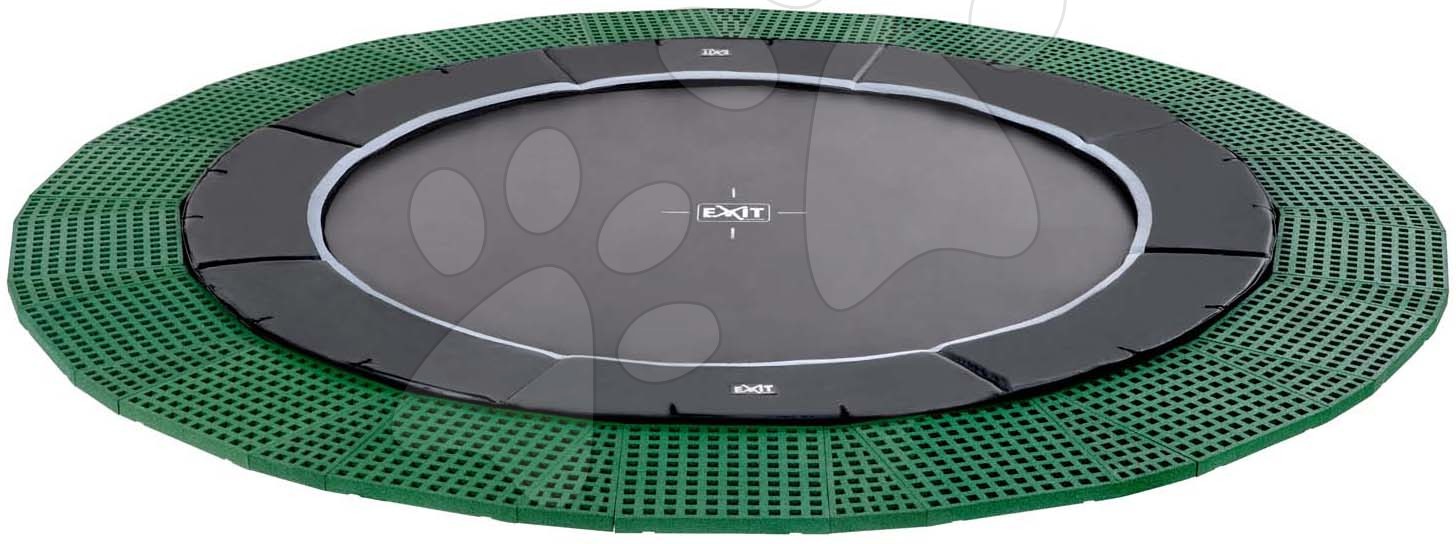 In Ground Trampolines  - EXIT Dynamic ground level trampoline ø366cm with Freezone safety plates - black 