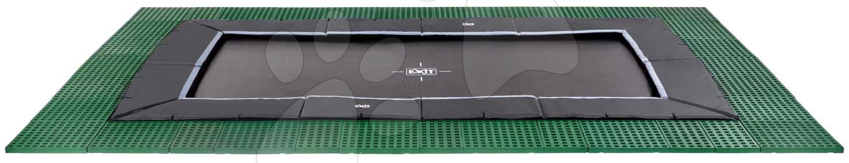 In Ground Trampolines  - EXIT Dynamic trampoline 305x519cm with Freezone safety plates - black 