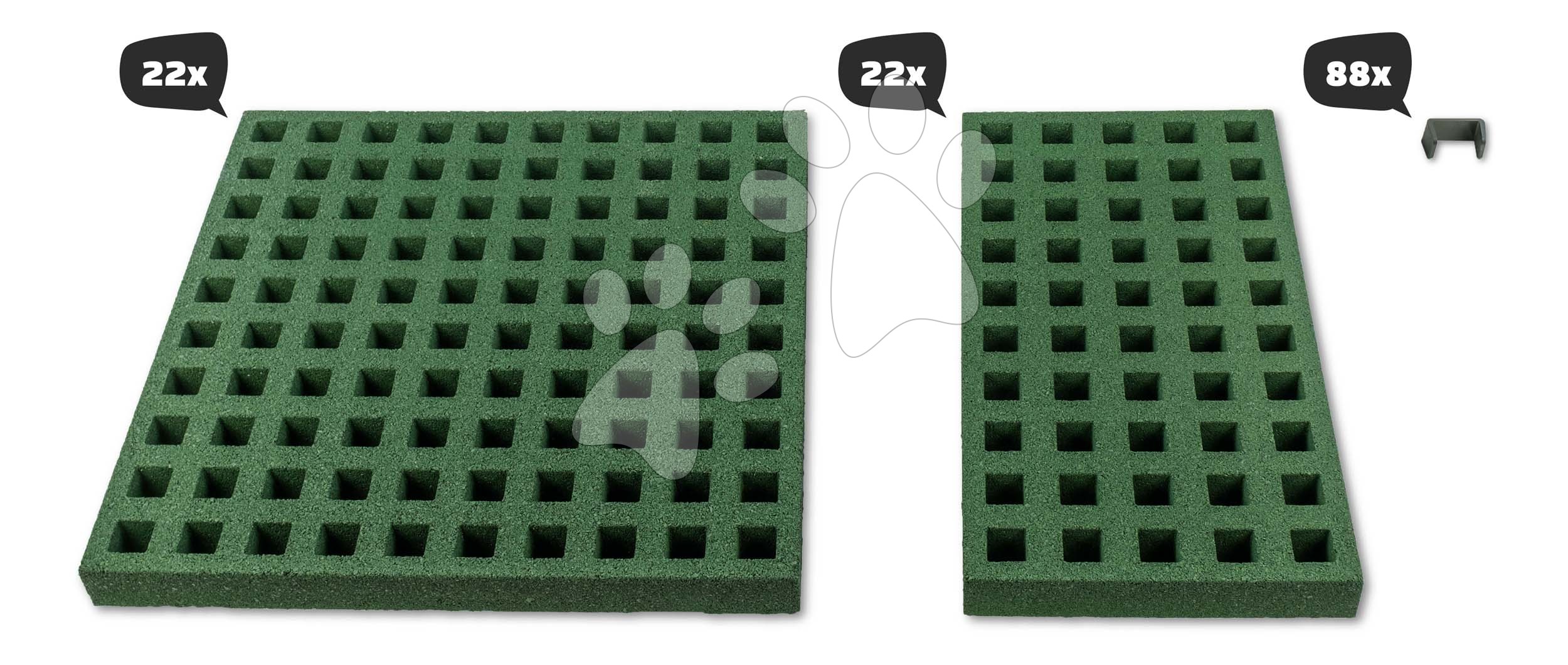 Dopadová plocha pre trampolínu s rozmermi 305*519 cm Feezone Safety Tiles Exit Toys zatrávňovacia protišmyková