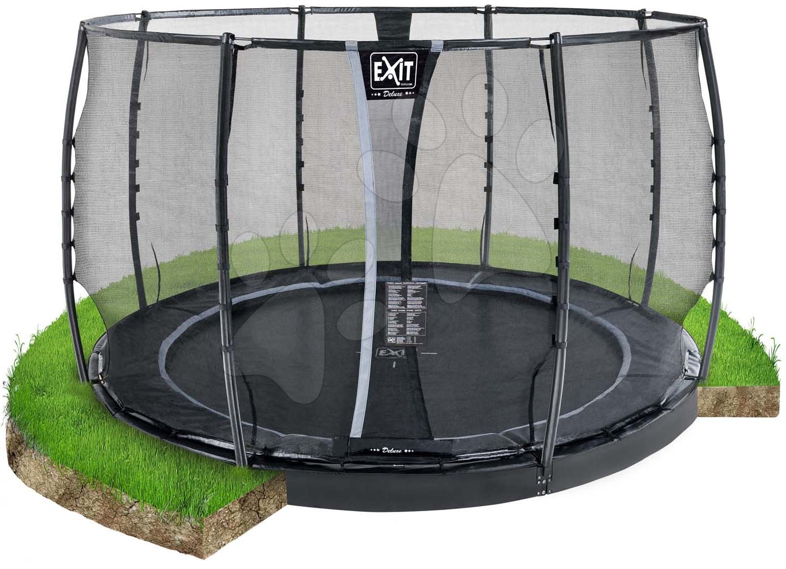 Sovereign hul Afgang til EXIT Dynamic ground level trampoline ø305cm with safety net