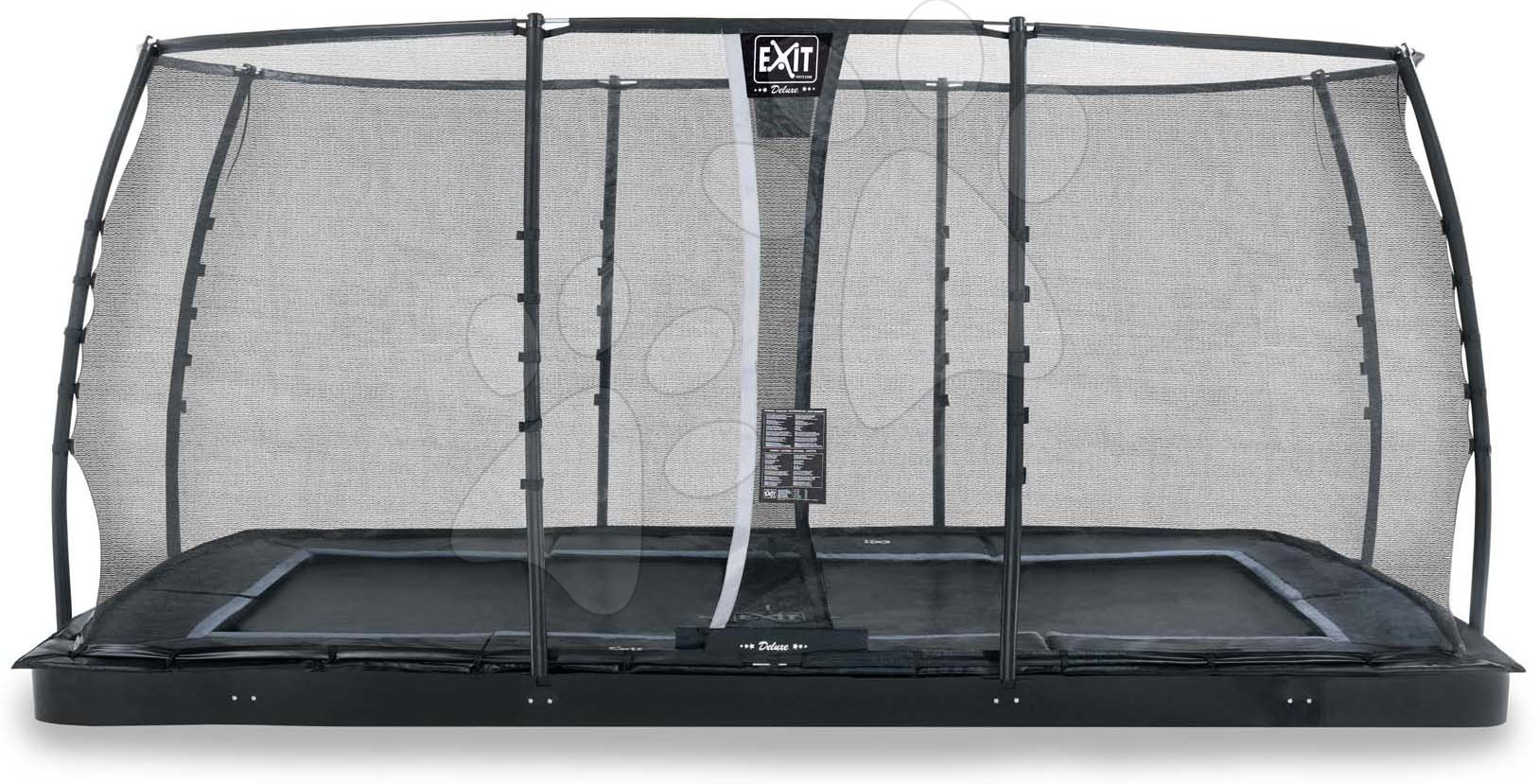 In Ground Trampolines  - EXIT Dynamic ground level trampoline 275x458cm with safety net - black 