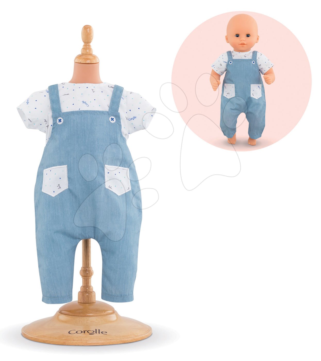 Ruha szett T-shirt&Overalls Corolle 30 cm játékbaba részére 18 hó-tól