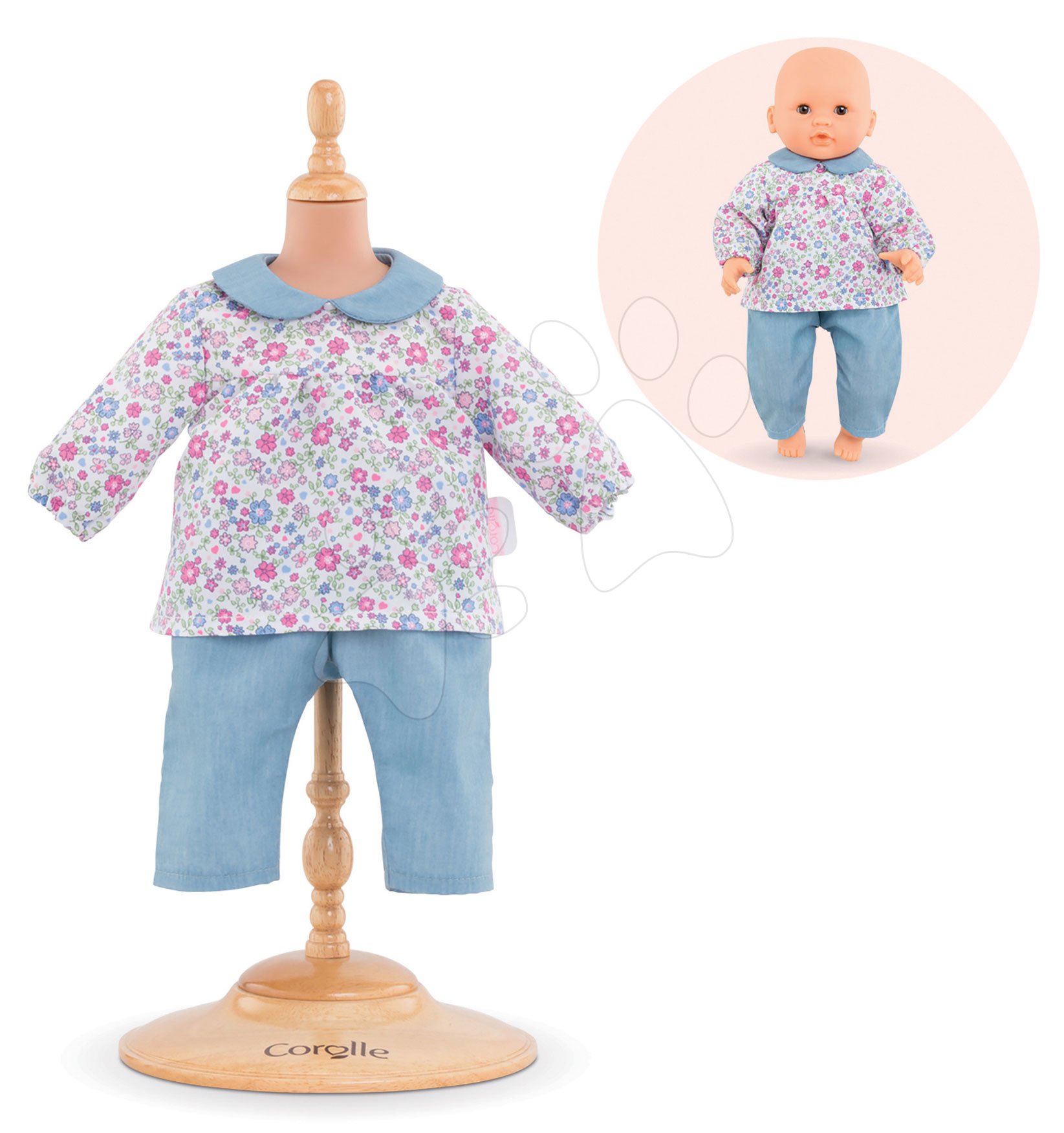 Oblečení Blouse Flower & Pants Corolle pro 30cm panenku od 18 měsíců