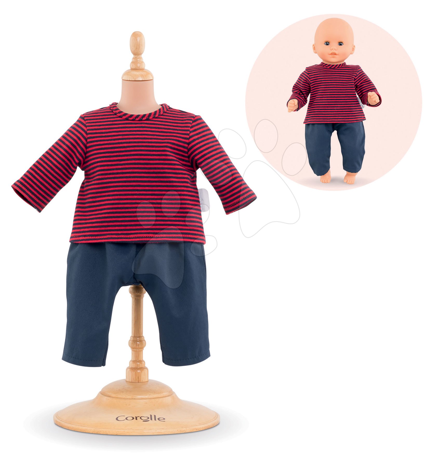 Oblečení Striped T-shirt & Pants Corolle pro 30cm panenku od 18 měsíců