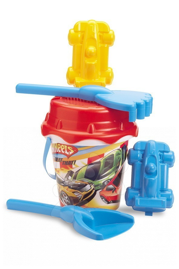 Divertoys szett vödör homokozóba Hot Wheels 23500 piros-kék Divertoys szett vödör homokozóba Hot Wheels 23500 piros-kék