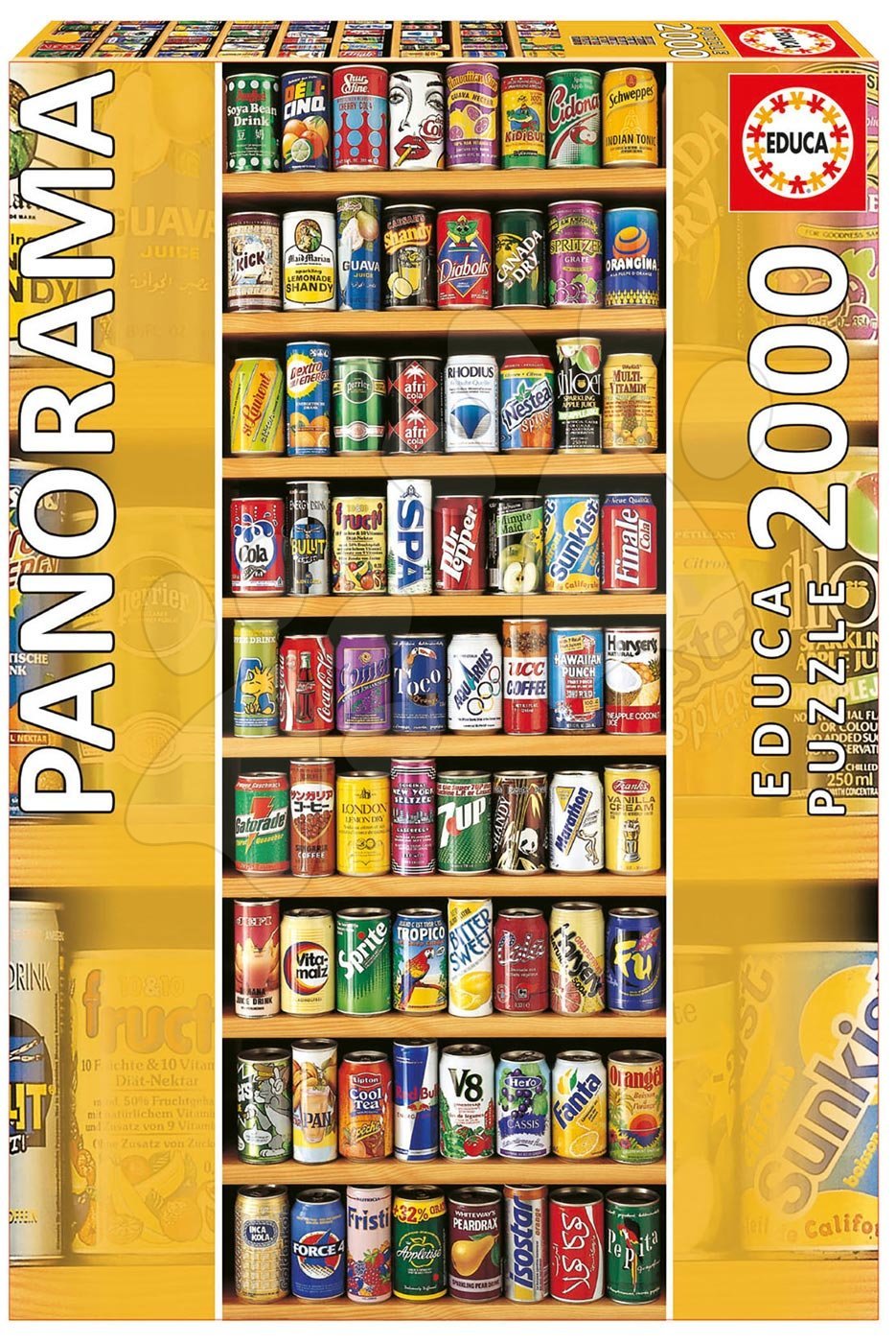 E-shop Educa Puzzle Panorama Soft Cans 2000 dielikov 11053 farebné