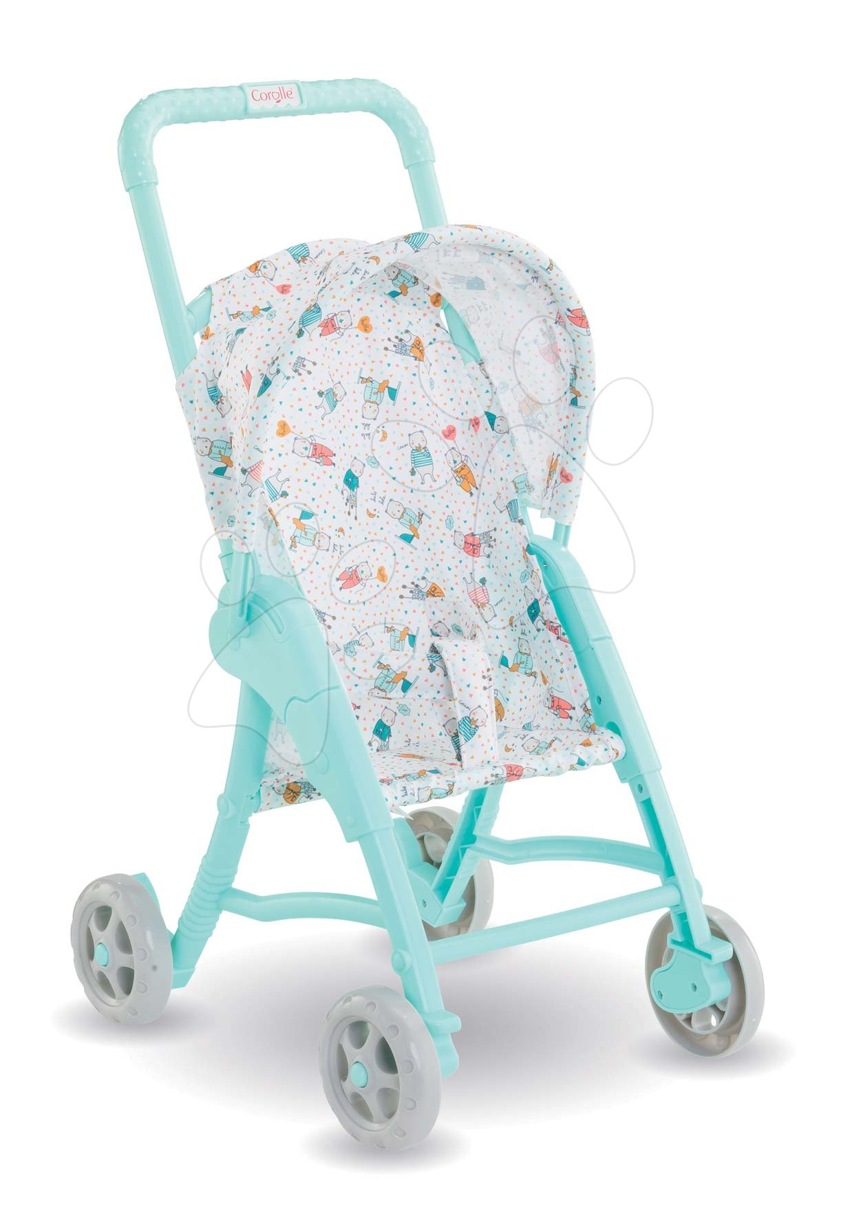 Babakocsi Stroller Mint Mon Grand Poupon Corolle lehajtható kupolával 30 cm játékbaba részére 18 hó-tól