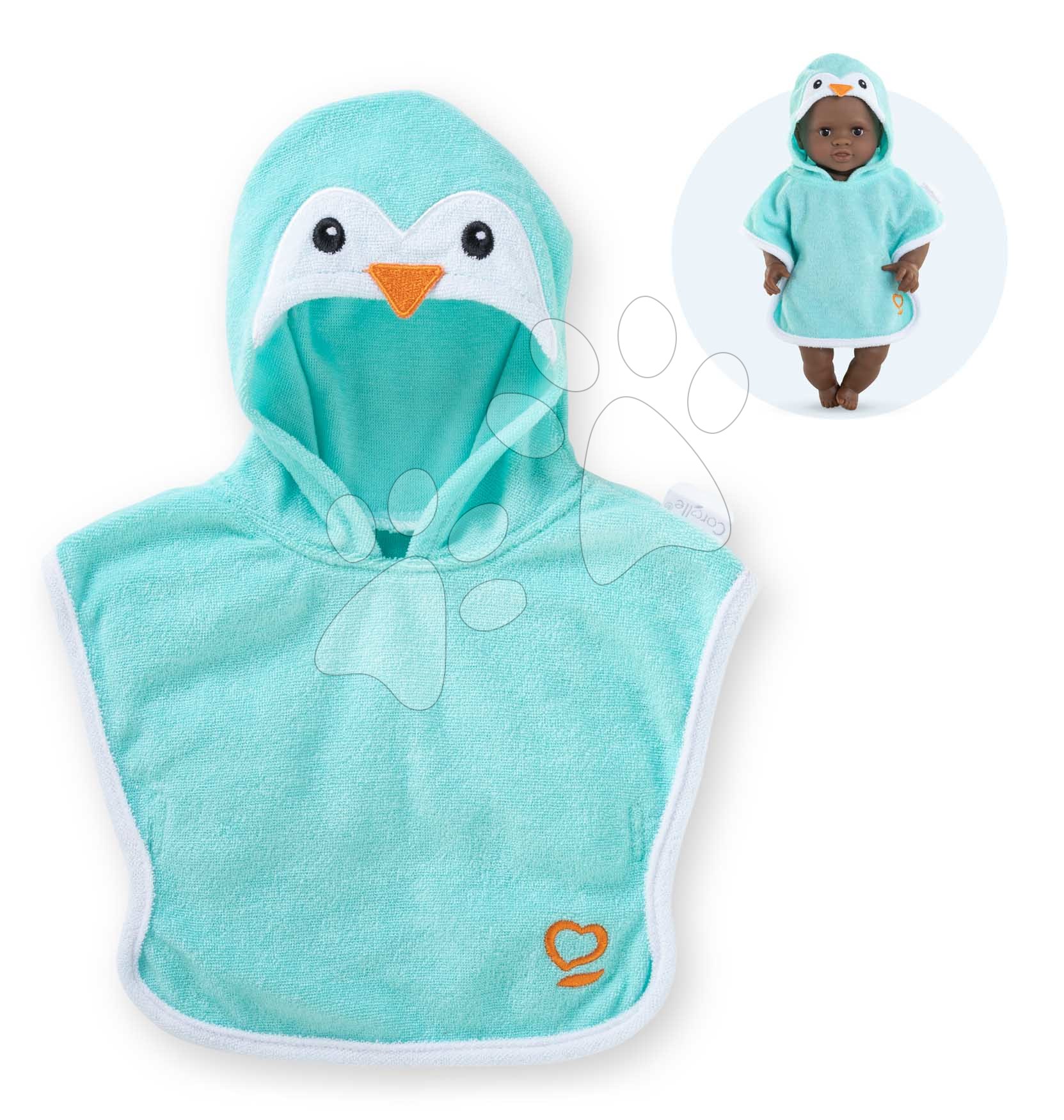 Köntös játékbabára Bathcape Penguin Mon Premier Poupon Corolle 30 cm babának 18 hó-tól