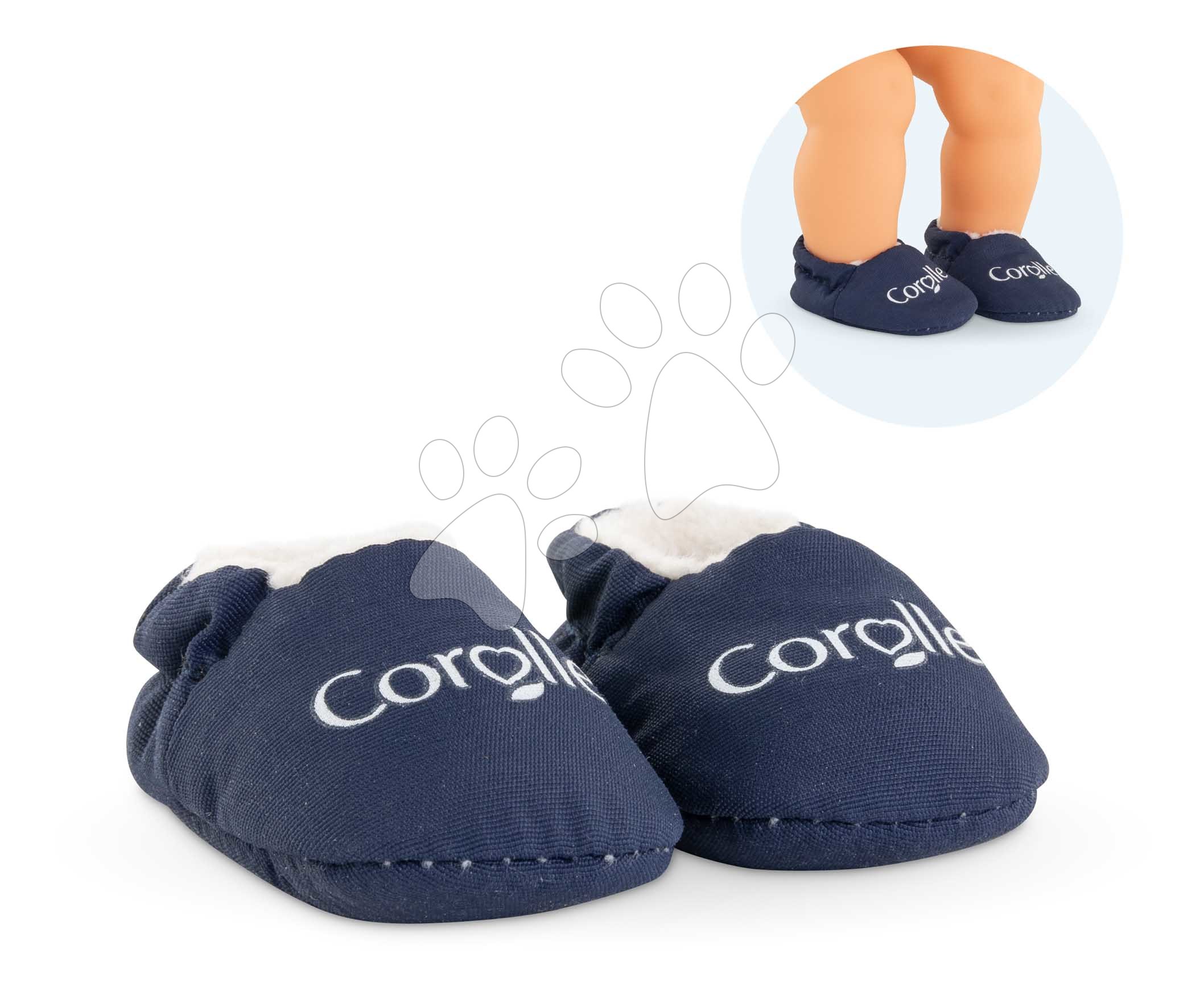 Papucsok játékbabára Navy Blue Slippers Mon Premier Poupon Corolle 30 cm babának