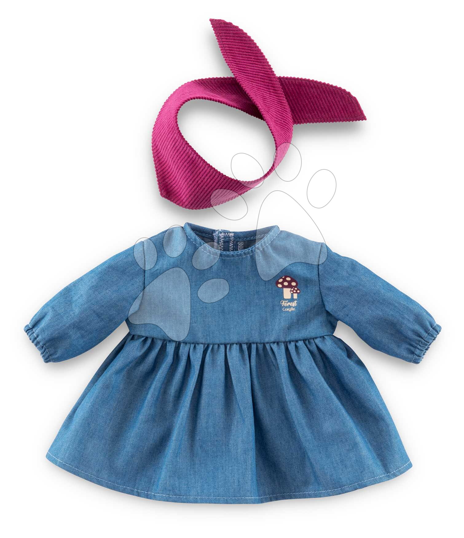 Farmer ruci és kendő játékbabának Jeans Dress & Scarf Little Explorer Mon Premier Poupon Corolle 30 cm játékbabának 18 hó-tól