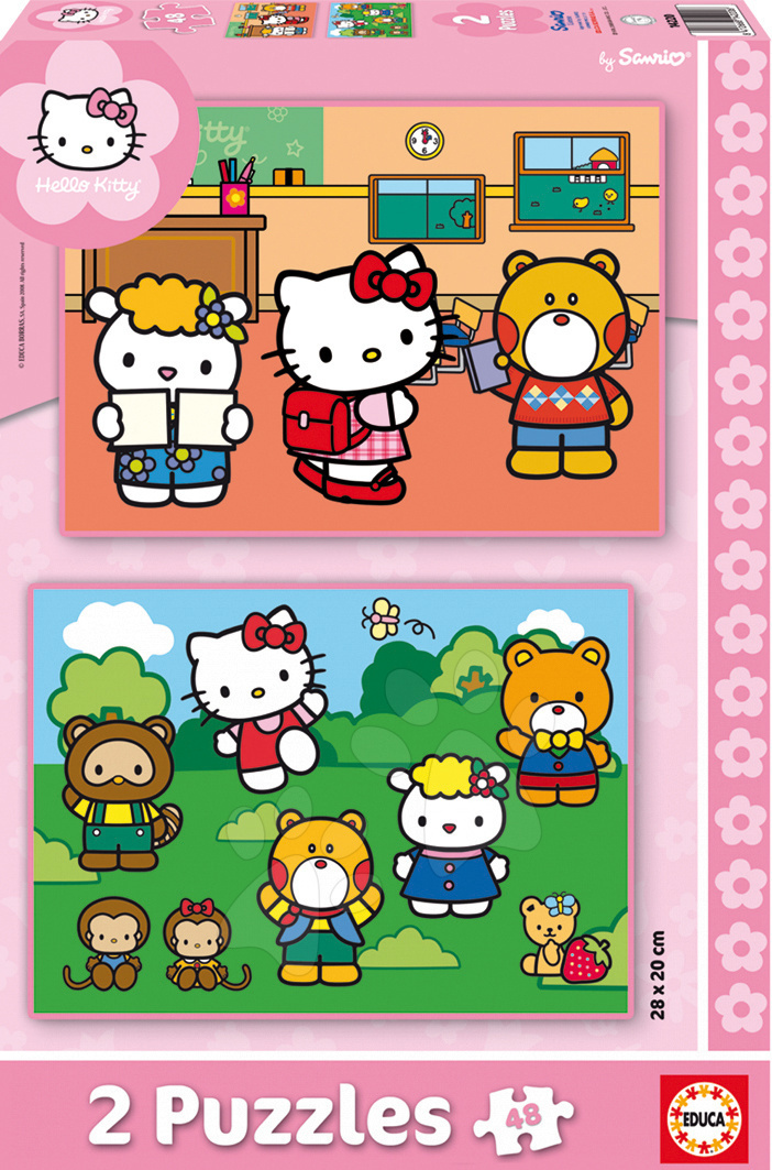 Puzzle pro děti Hello Kitty Educa 2x48 dílků 14220 barevné