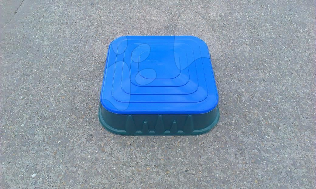 Pieskoviská pre deti - Pieskovisko Starplast štvorcové s krytom objem 60 litrov zeleno-modré od 24 mes