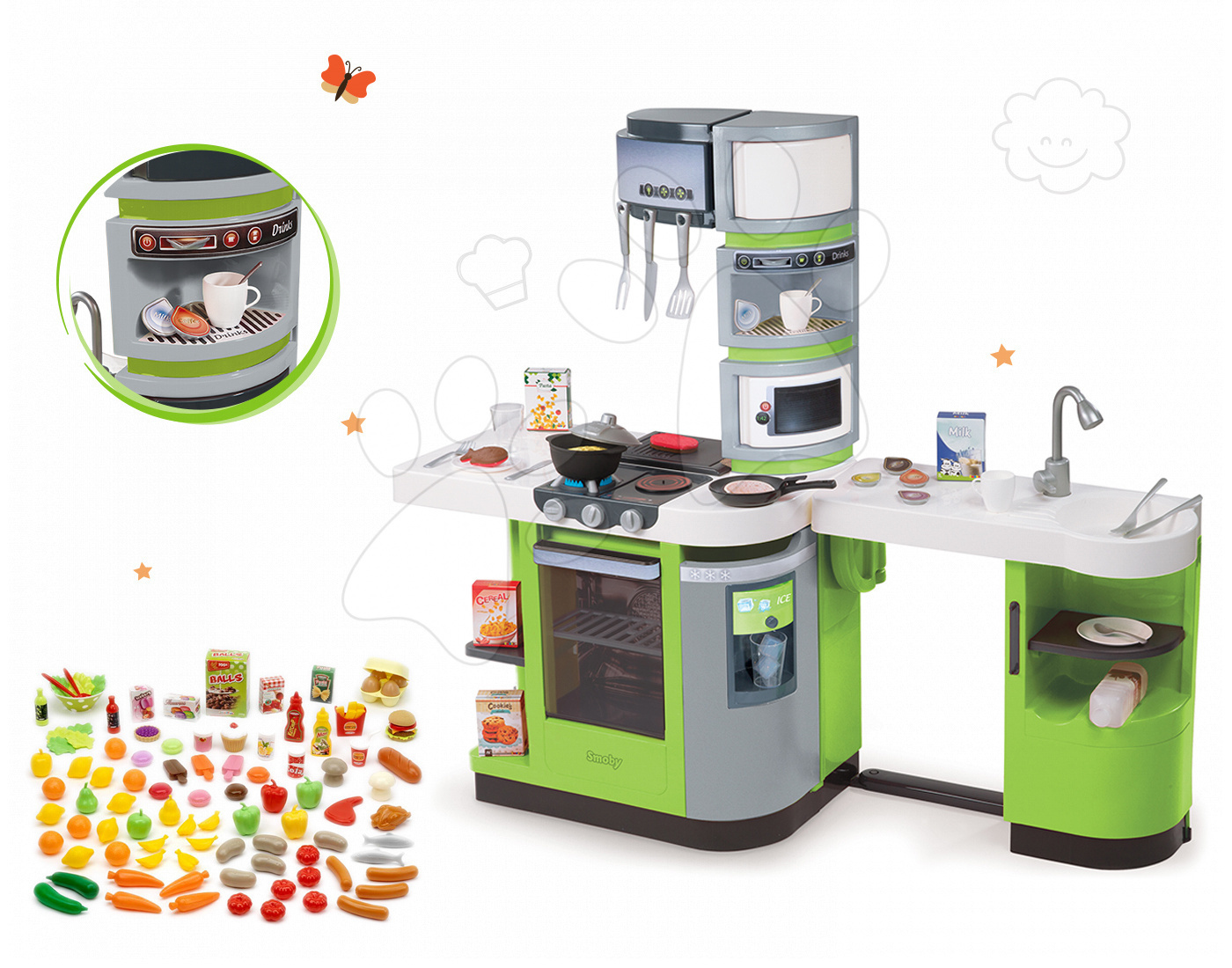 Cucina per bambini Cookmaster e set di cibo