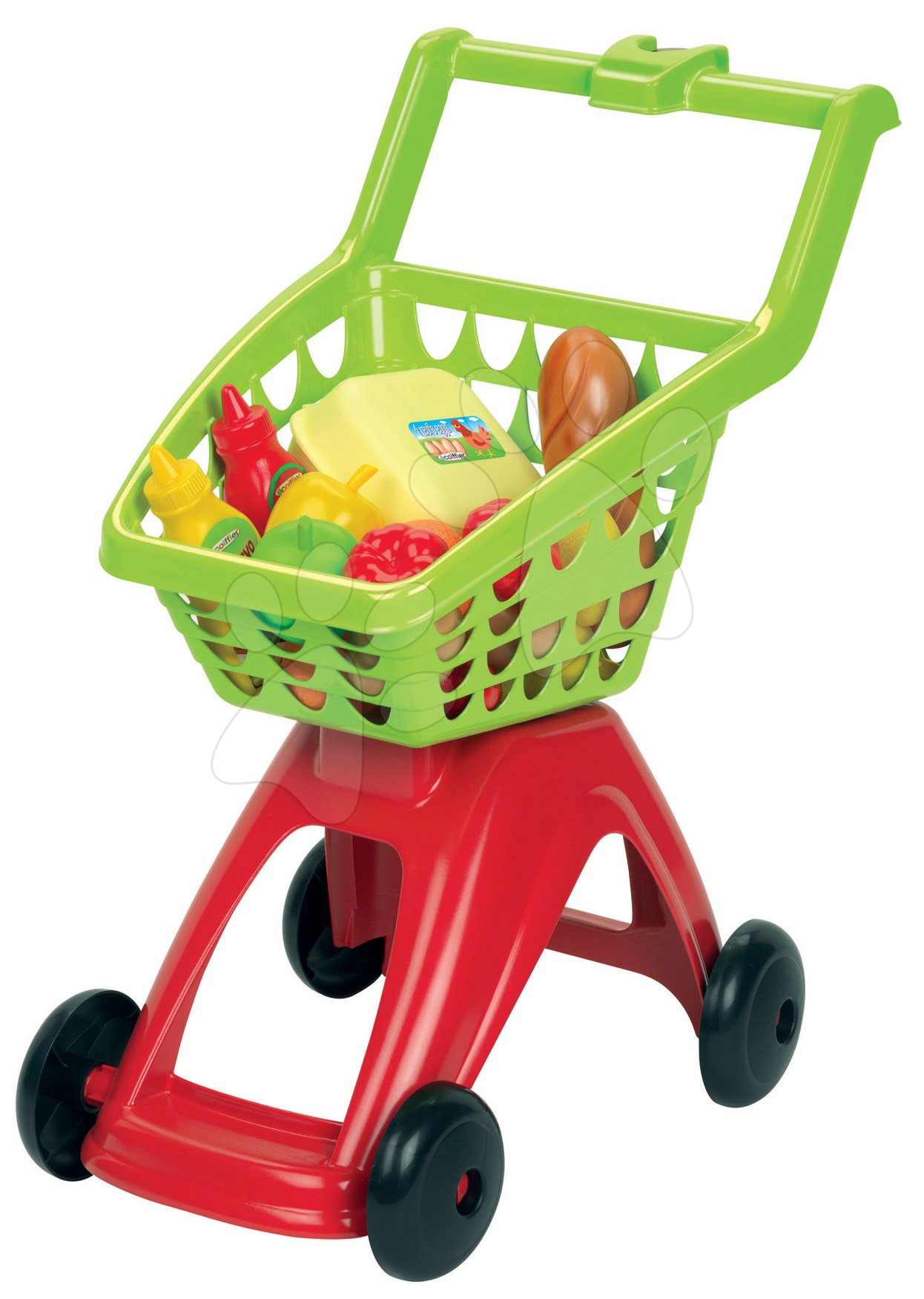 Nákupný vozík s potravinami 100% Chef Écoiffier zeleno-červený od 18 mes