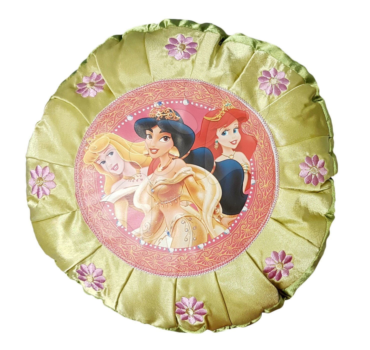 Plyšové vankúše - Vankúš Disney Princezné Ilanit zelený okrúhly 30 cm