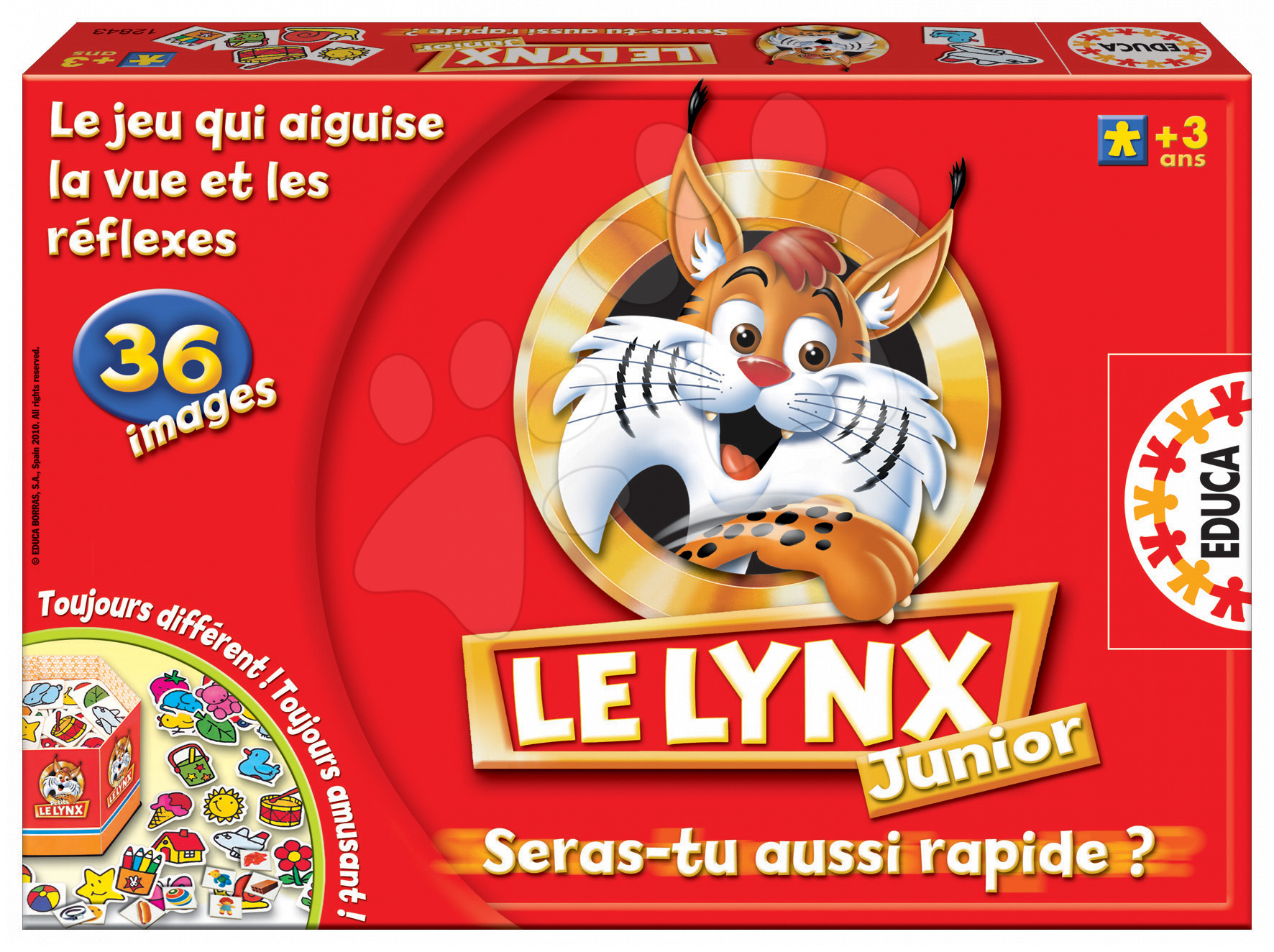 Cudzojazyčné spoločenské hry - Spoločenská hra Le Lynx Junior Educa 36 obrázkov vo francúzštine