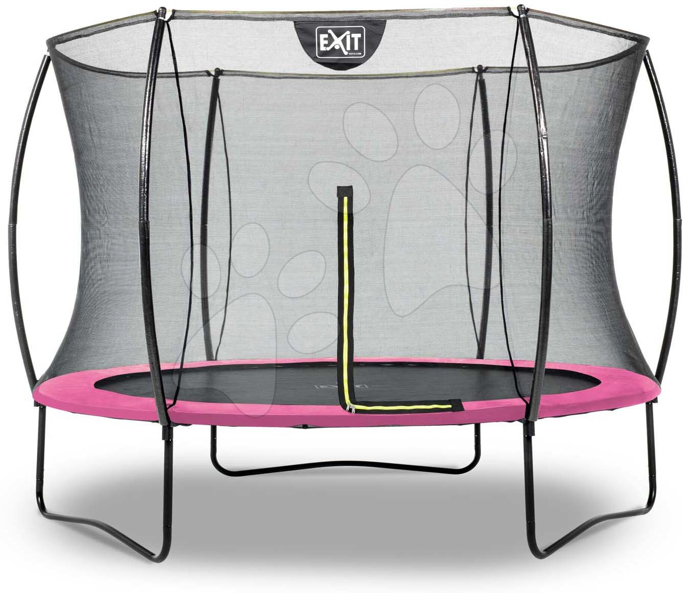 Trambulin védőhálóval Silhouette trampoline Exit Toys kerek 244 cm átmérővel rózsaszin