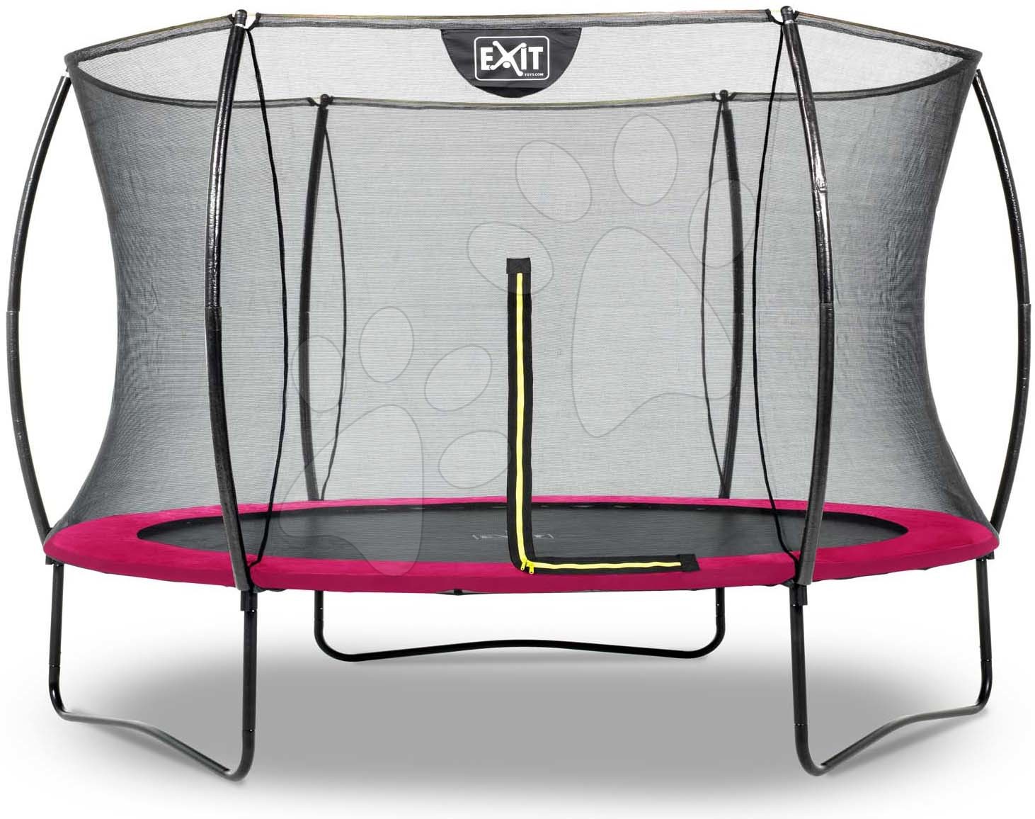 Trambulin védőhálóval Silhouette trampoline Exit Toys kerek 305 cm átmérővel rózsaszin