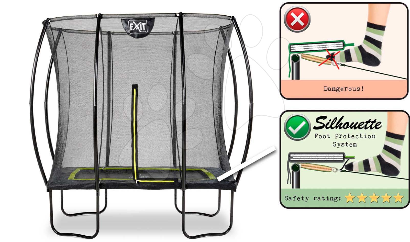 thumbnail image 2 of EXIT Toys Silhouette 7x10ft Rectangular Trampoline With Safety Net - Outdoor Kids Trampoline, Green 2 of 4