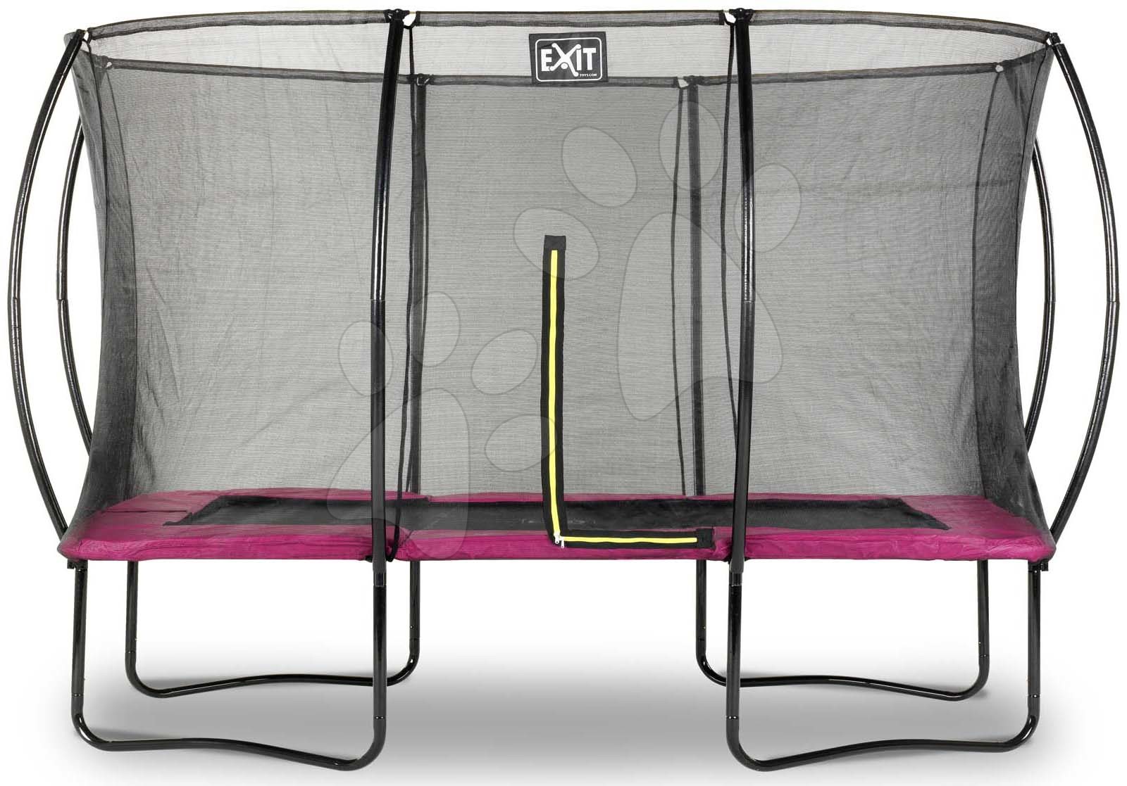 Trambulin védőhálóval Silhouette trampoline Exit Toys 244*366 cm rózsaszin